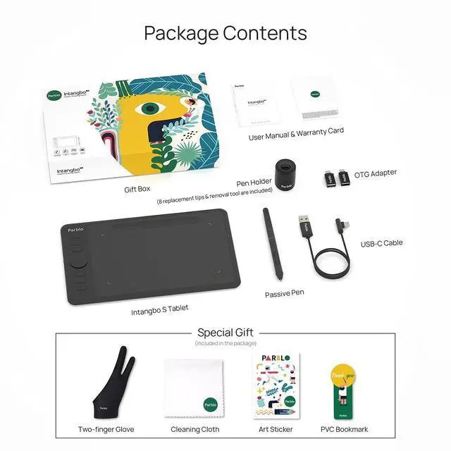 Alt view image 3 of 5 - Parblo Intangbo S 7x4 Inch Graphic Drawing Tablets, 8192 Levels Pressure Drawing Pad Compatible with Android/Windows/Mac