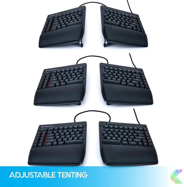 Alt view image 3 of 5 - KINESIS Freestyle Edge RGB Plus Split Mechanical Keyboard | Hotswap Linear Switches | RGB | Ergonomic | Detachable Palm Support | Fully Programmable | Mac Keycaps Included | Lift Kit Included