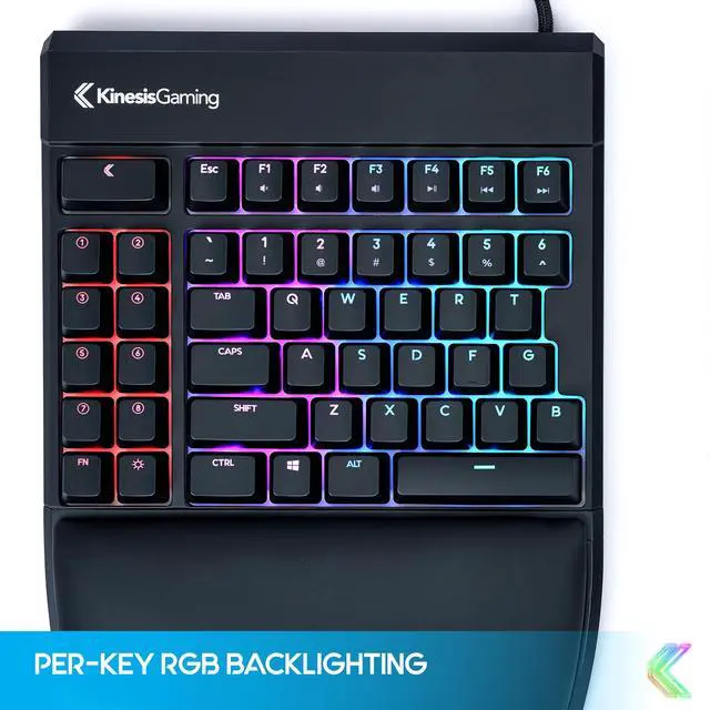 Alt view image 5 of 5 - KINESIS Freestyle Edge RGB Plus Split Mechanical Keyboard | Hotswap Linear Switches | RGB | Ergonomic | Detachable Palm Support | Fully Programmable | Mac Keycaps Included | Lift Kit Included