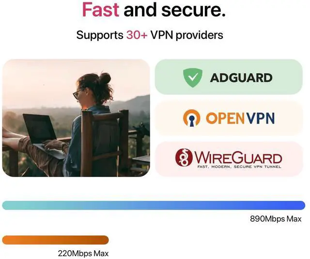 Alt view image 4 of 5 - Pyramid Pi 4000 (Raspberry Pi Powered) Superfast VPN Travel Router | Dual-Band Portable WiFi Router for Travel, OpenWrt Open Source, AdGuard Built-in, RV/Business/Cruise