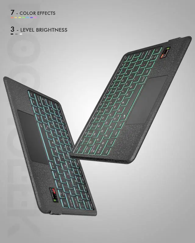 Alt view image 4 of 5 - Doohoeek Keyboard Folio w/Status Screen for Samsung Galaxy Tab S10 Lite 10.9" 2025 / S10 FE / S9 FE / S9, Bluetooth Keyboard with Trackpad & Backlit & Kickstand for S10 Lite 10.9 inch Keyboard Cover