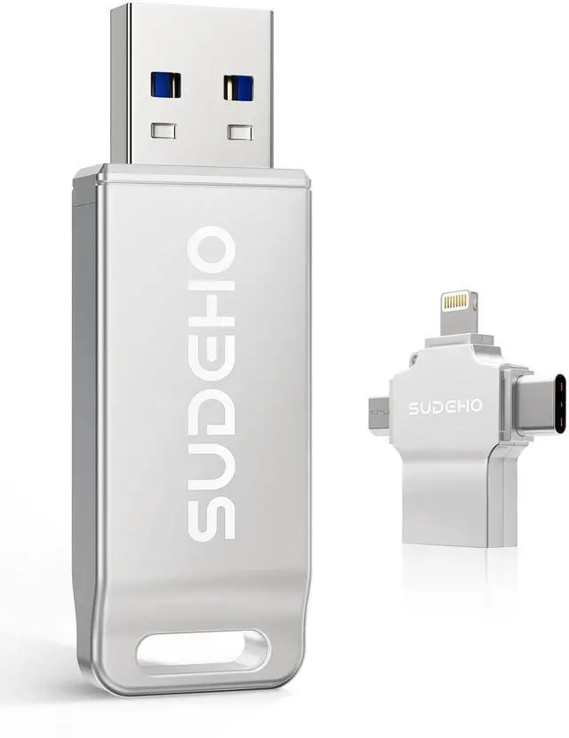 Main image of MFi Certified Photo Stick 512GB USB Flash Drive for iPhone, 4 in 1 External Memory Thumb Drive for Picture Video Saver and Backup, High Speed Memory Stick USB Drive for iPhone/iPad/Android/PC (Silver)