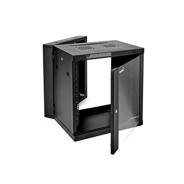 Alt view image 5 of 5 - NavePoint Server Cabinet with Hinged Back - 17.7' Deep, 12U Rack Enclosure with Locking Glass Door, Wall Mount Rack with Removable Side Panels, Network Cabinet with 2 Fans, Assembled