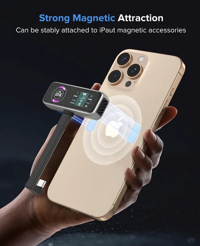 Alt view image 4 of 5 - ZIKE Z791C Magnetic Portable SSD 512 GB, External SSD Built-in Fan, 4K 120fps ProRes Video Recording, USB3.2 Gen2 up to 990MB/s, Supports PD3.0 Port 27W Charging Compatible with iPhone 17/16/15