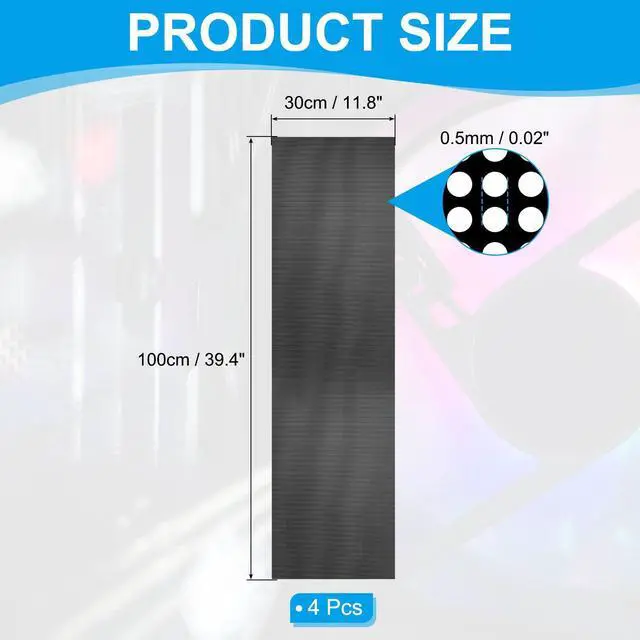 Alt view image 2 of 5 - PATIKIL PC Fan Dust Mesh 39.4"x11.8" 0.03" Hole, 4 Pcs PVC Computer Cooler Dust Filter PC Case Cover Grills for Computer Cooler Fan Case Dustproof, Black
