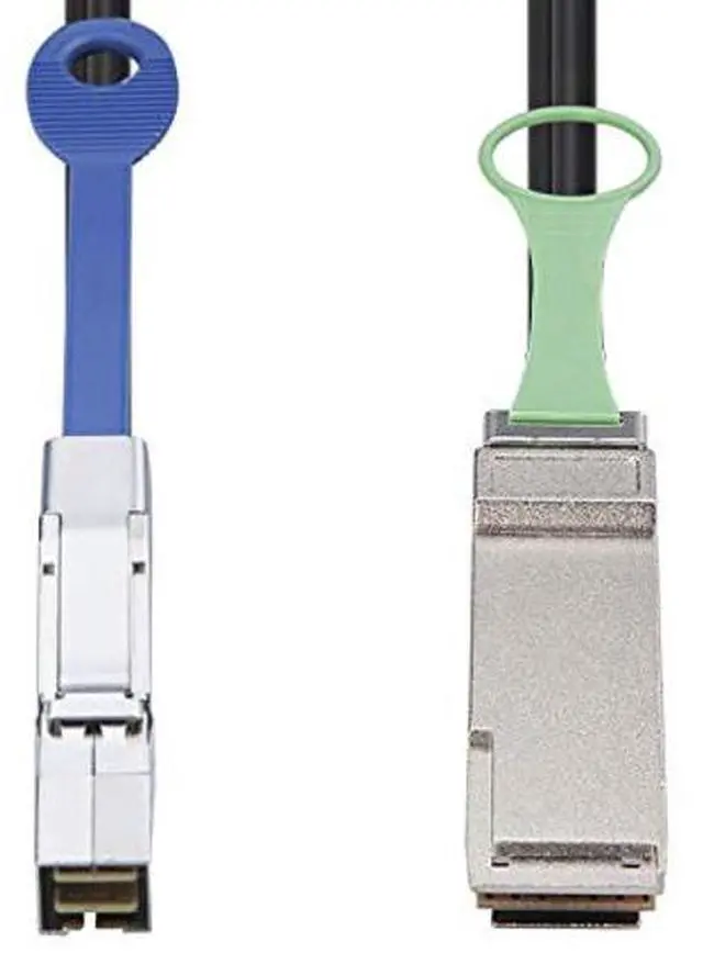 Alt view image 3 of 5 - SFF-8644 to QSFP (SFF-8436) DDR Hybrid Mini SAS Cable, External Copper SAS Cable for NetApp DS4243 DS4246 DS2246, 100-Ohm, 2-Meter(6.6-ft)