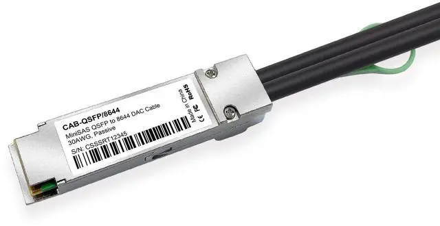 Alt view image 5 of 5 - SFF-8644 to QSFP (SFF-8436) DDR Hybrid Mini SAS Cable, External Copper SAS Cable for NetApp DS4243 DS4246 DS2246, 100-Ohm, 2-Meter(6.6-ft)