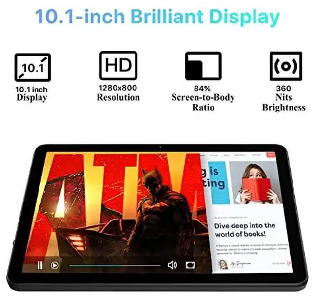 Alt view image 4 of 5 - UMIDIGI G3 Tab Android 13 Tablet 2025 with Sim Card Slot, 3GB+32GB 256GB Expand, 2.4/5GHz WiFi, 10.1 inch Tablet with 4* A53-Cortex of 2.0 GHz, 6000mAh, BT, 1280 * 800 Touch Screen, Al Face Unlock