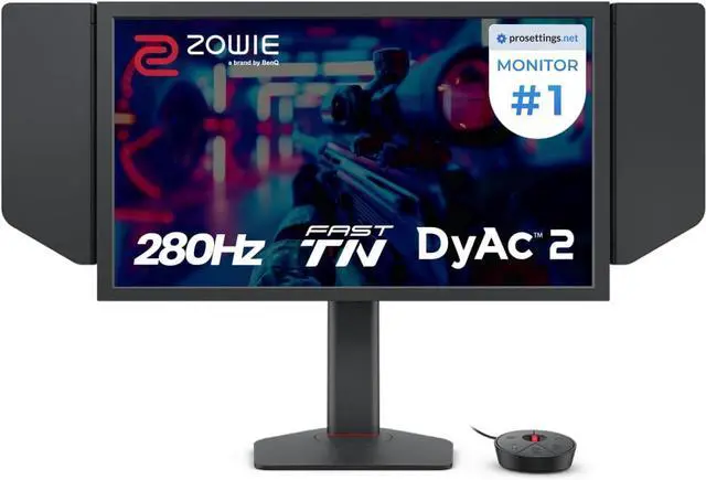 Main image of BenQ Zowie XL2546X+ 24.1 Fast TN 280Hz Gaming Monitor for Esports, Motion Clarity DyAc 2, 1080p, XL Setting to Share, S Switch, Shielding Hood, Industrial Grade Bearing Height Adjustment