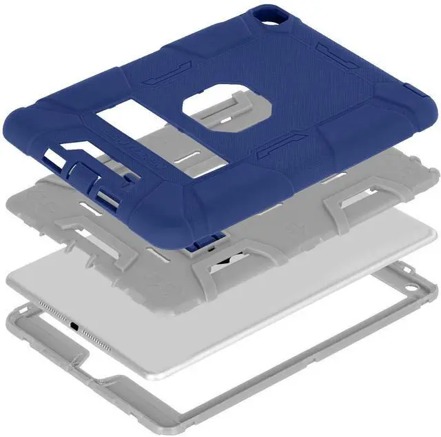 Alt view image 5 of 5 - BENTOBEN Case for iPad Air 2, Navy Blue/Gray, Shockproof, Protective, Rugged, Triple-Layer, Drop Proof, Non-Toxic, Durable, Port Cover, Easy Kickstand