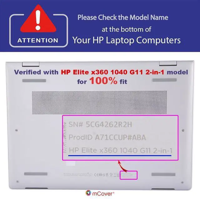 Alt view image 3 of 5 - mCover Case Only Compatible for 2024~2025 14" HP Elite x360 1040 G11 2-in-1 Series Windows Laptop (NOT Fitting Any Other HP Models) - Black