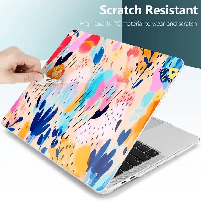 Alt view image 3 of 5 - TWOLSKOO Compatible with MacBook Pro 13 inch Case 2023-2016 A2338 M2/M1 A2251 A2289 A2159 A1989 A1706, Plastic Hard Shell Cover & Keyboard Skin & Screen Protector, Bright Abstract Florals