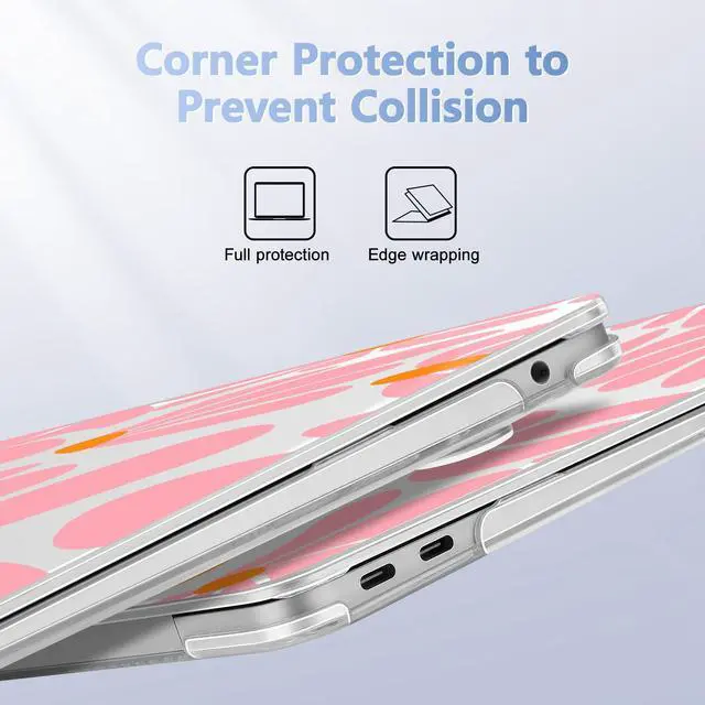 Alt view image 3 of 5 - May Chen Compatible with MacBook Air 13 inch Case 2022 2021, 2020-2018 Release Model: M1 A2337 A2179 A1932, Plastic Hard Shell Case Cover for Mabook Air 13 inch with Retina Dispaly, Groovy Flower