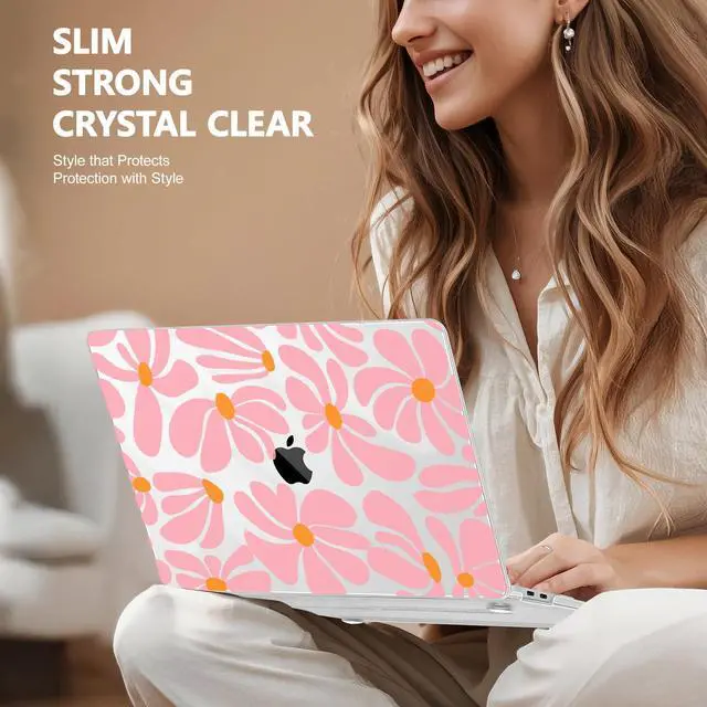 Alt view image 4 of 5 - May Chen Compatible with MacBook Air 13 inch Case 2022 2021, 2020-2018 Release Model: M1 A2337 A2179 A1932, Plastic Hard Shell Case Cover for Mabook Air 13 inch with Retina Dispaly, Groovy Flower
