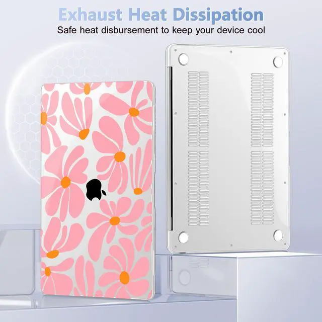 Alt view image 5 of 5 - May Chen Compatible with MacBook Air 13 inch Case 2022 2021, 2020-2018 Release Model: M1 A2337 A2179 A1932, Plastic Hard Shell Case Cover for Mabook Air 13 inch with Retina Dispaly, Groovy Flower