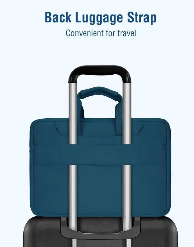 Alt view image 5 of 5 - MOSISO 360 Protective Laptop Shoulder Bag Compatible with MacBook Air/Pro, 13-13.3 inch Notebook, Compatible with MacBook Pro 14 inch M5 M4 M3 M2 M1,Matching Color Sleeve with Belt, Teal Green