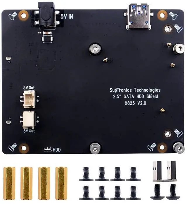 Alt view image 2 of 5 - GeeekPi SATA Storage for Raspberry Pi 4, 2.5 inch SATA HDD/SSD Expansion Board X825 V2.0 USB3.0 Shield for Raspberry Pi 4 Model B ( Only for Raspberry Pi 4B )