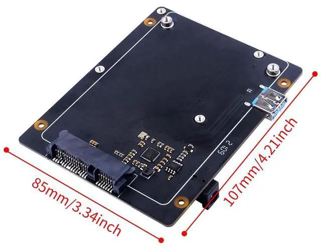 Alt view image 4 of 5 - GeeekPi SATA Storage for Raspberry Pi 4, 2.5 inch SATA HDD/SSD Expansion Board X825 V2.0 USB3.0 Shield for Raspberry Pi 4 Model B ( Only for Raspberry Pi 4B )