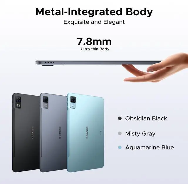 Alt view image 5 of 5 - DOOGEE U12 Updated Android 16 Tablet with Keyboard,12 inch Tablet with Gemini AI,24GB+128GB/TF 2TB Octa-Core Gaming Tablets,2K 2000x1200 FHD+IPS,9000mAh/18W,13MP+8MP,Widevine L1,5G WiFi,Metal Body