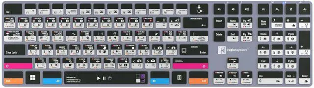 Alt view image 2 of 5 - Logickeyboard Wireless Backlit 'Titan' Film-Maker Keyboard  Combo-Designed for Both Adobe Premiere Pro & After Effects on Windows  p/n LKB-AEPP-TPC-US