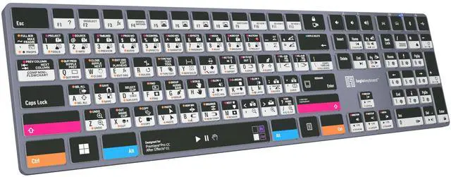 Alt view image 4 of 5 - Logickeyboard Wireless Backlit 'Titan' Film-Maker Keyboard  Combo-Designed for Both Adobe Premiere Pro & After Effects on Windows  p/n LKB-AEPP-TPC-US