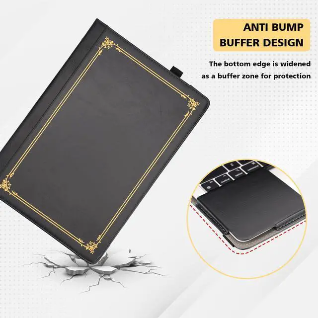 Alt view image 4 of 5 - TYTX Compatible with MacBook Pro Case 13 Inch, PU Leather MacBook Case fits for Model M2, 2024, 2023, 2022-2016 A2338 M1 A2251 A2289 A2159 A1989 A1708 A1706, Laptop Cover with Pen Holder, Black