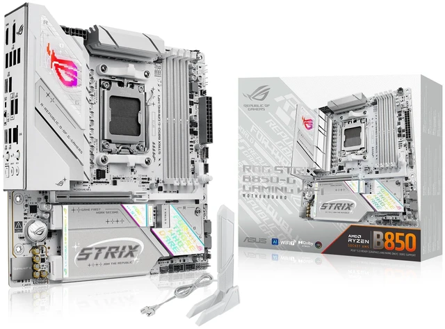 Main image of ASUS ROG Strix B850-G Gaming WiFi AMD AM5 B850 mATX Motherboard, Advanced AI PC Ready, 14+2+1 Power Stages, DDR5 Slots, 4X M.2 Slots, PCIe 5.0 Ready, WiFi 7, 2.5G LAN, USB 20Gbps Type-C, AI Advis
