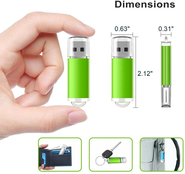 Alt view image 5 of 5 - TOPESEL USB Flash Drive 5 Pack 4GB USB 2.0 Flash Drive Memory Stick USB Drive Thumb Drives USB Stick (5 Mixed Colors: Black Blue Green Red Silver)