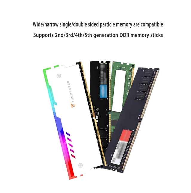 Alt view image 2 of 5 - TUMMASTER 5V 3PIN RAM Heatsink Memory Cooler DDR for DIY PC Game MOD DDR3 DDR4 (Compatible with ASUS Aura Sync,GIGABYTE RGB Fusion and MSI Mystic Light SyncMemory not Included GY-06-White-