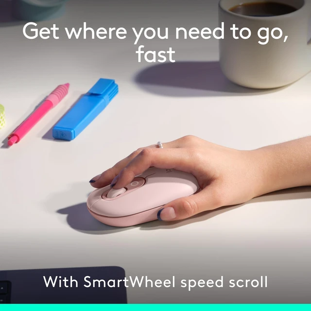 Alt view image 5 of 5 - Logitech POP ICON Wireless Bluetooth Keyboard and Mouse Combo - Rose