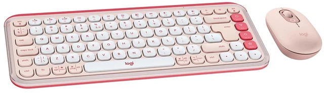 Main image of Logitech POP ICON Wireless Bluetooth Keyboard and Mouse Combo - Rose
