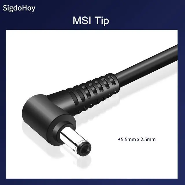 Alt view image 2 of 5 - 230W Charger for MSI GS66 GS65 GS76 GS75 Stealth WS75 WS76 WS65 WS66 P65 P75 Creator 15 17 MSI Chicony A17-230P1A A12-230P1A Power Supply Adapter Cord
