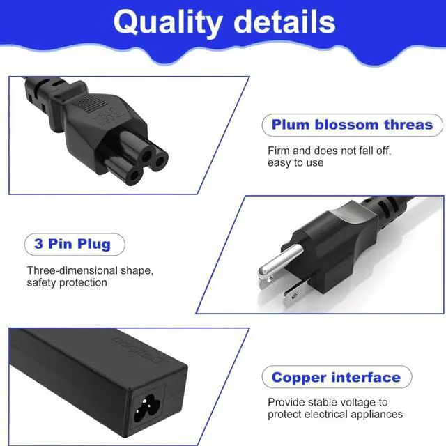 Alt view image 4 of 5 - Delippo 120W 20V 6A (19V 6.32A)DC Connetor 6.0mm Laptop AC Adapter for Asus ZenBook UX534F UX534FT Q546FD Q546F k Flip Q546FD Q546FDX q546fd-bi7t14 K570U K570UD Q506f Q536F Q526F 20V 6A Laptop Char