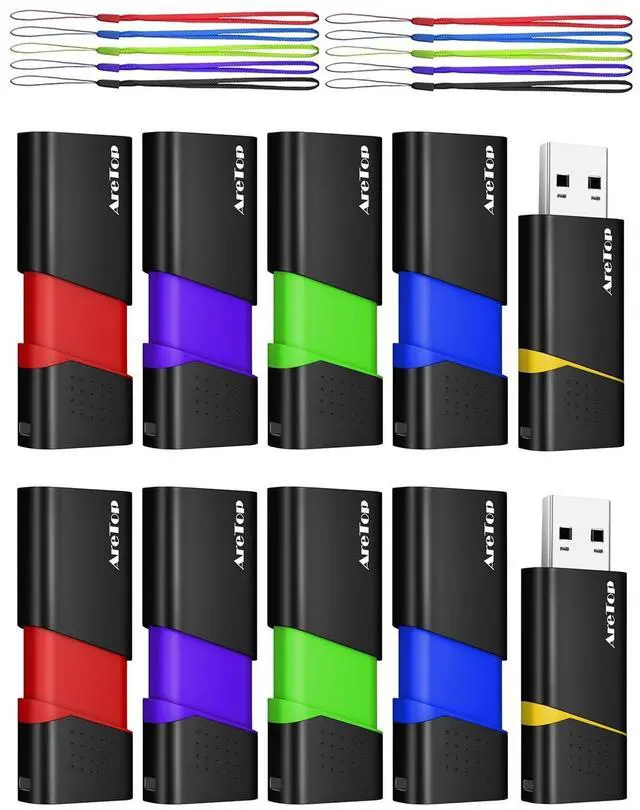 Main image of 2GB USB Flash Drive 10 Pack, AreTop FAT32 USB 2.0 Thumb Drives