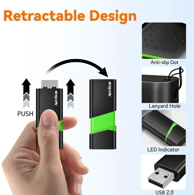 Alt view image 3 of 5 - 2GB USB Flash Drive 10 Pack, AreTop FAT32 USB 2.0 Thumb Drives