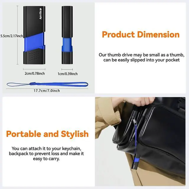Alt view image 5 of 5 - 2GB USB Flash Drive 10 Pack, AreTop FAT32 USB 2.0 Thumb Drives