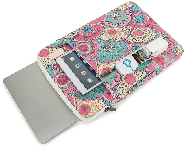 Alt view image 2 of 5 - SANFAN 360 Protective Laptop Sleeve Case Bag with 2 Pockets,Handle and Luggage Strap for iPad 12.9 inch,MacBook Pro Air 13" and 12.5 inch-13.3 inch Screen Laptop (Bandanna)