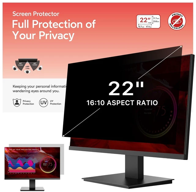 Main image of bersem 22 Inch Monitor Computer Privacy Screen Filter for 16:10 Ratio