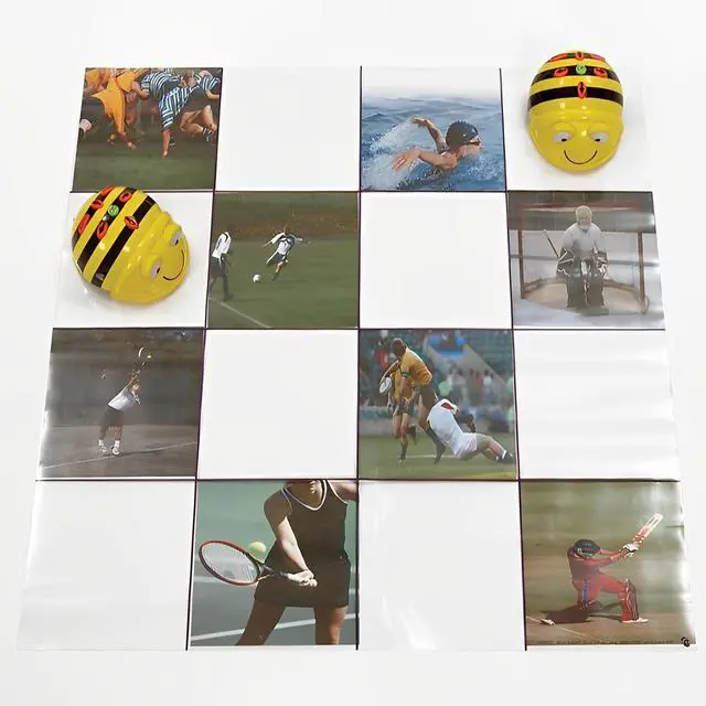 Alt view image 4 of 6 - TTS Transparent Grid Activity Mat 4x4 for Bee Bot and Blue Bot Coding Robots (No Pockets) - ITSGRID