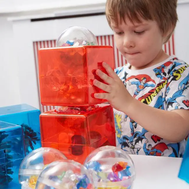 Alt view image 2 of 5 - TTS 15-Piece Building Block Construction Cubes & Spheres for Kids  Fun & Educational Toy
