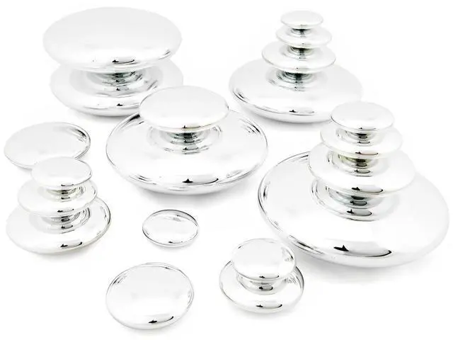 Main image of TTS Sensory Mirrored Stacking Pebbles  20pcs, Silver | Reflective Learning & Fine Motor Toy