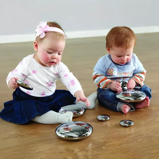 Alt view image 2 of 4 - TTS Sensory Mirrored Stacking Pebbles  20pcs, Silver | Reflective Learning & Fine Motor Toy