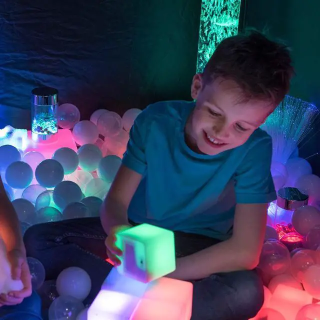 Alt view image 4 of 5 - TTS Sensory ICT Glow Construction Blocks  Interactive LED Light-Up STEM Building Set for Kids