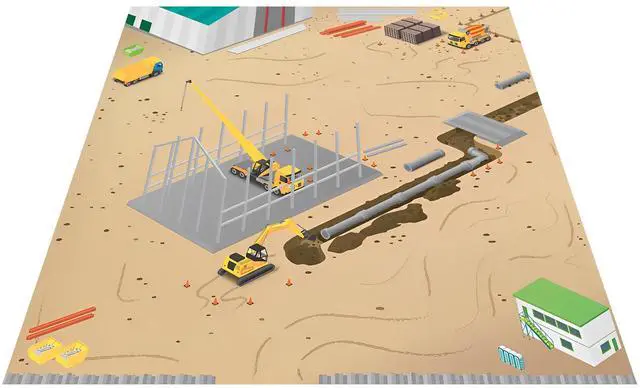 Alt view image 2 of 4 - TTS Construction Site Mat for Tuff-Bot the Rugged Robot - Coding Floor Mat for Early Years STEM Learning, Educational Programming Robot Toy for Kids Ages 3+, Teachers & Students