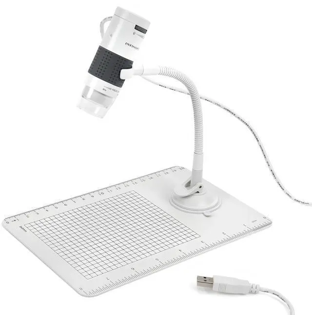 Main image of TTS Digital USB Monocular Flex-View Microscope - 60x to 250x Magnification with Dual Focal Points, 4 LED Lights, Educational Science Tool for Classroom, Lab, or Home, Kids & Teens Ages 3+