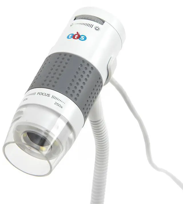 Alt view image 7 of 7 - TTS Digital USB Monocular Flex-View Microscope - 60x to 250x Magnification with Dual Focal Points, 4 LED Lights, Educational Science Tool for Classroom, Lab, or Home, Kids & Teens Ages 3+
