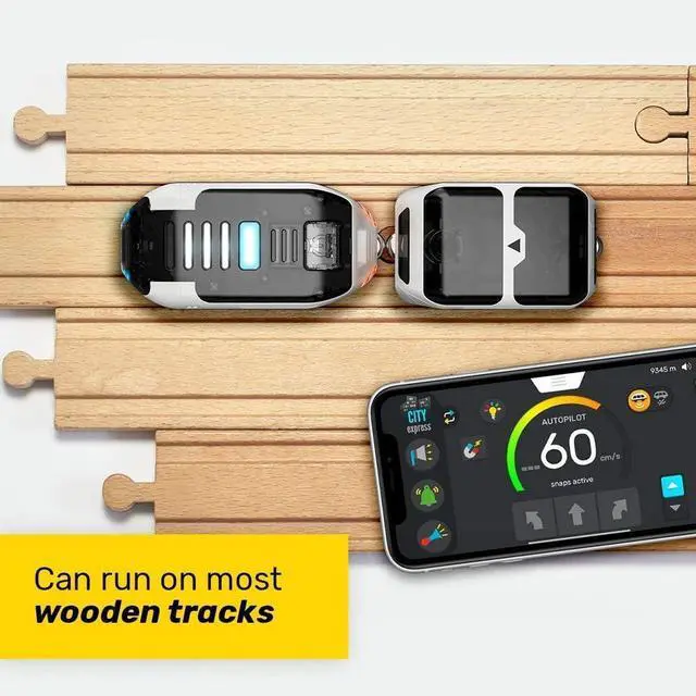 Alt view image 3 of 7 - intelino Smart Train Starter Set: Award-Winning Robot Toy Train; App-Based + Screen-Free Drive Modes; 3 Free Apps for Playing and Learning; Programmable with Color Tiles, Scratch & Python; for Ages 3+