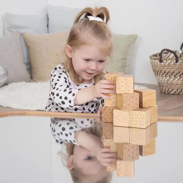Alt view image 3 of 5 - TTS Wooden Pattern Bricks - 10 Piece Set | Educational Building Blocks for Kids Ages 3 years & Up | Fine Motor Skills & Creative Play