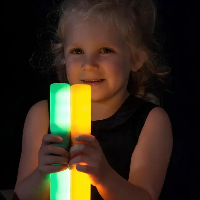 Alt view image 6 of 6 - TTS Rechargeable Light-Up Glow Cylinders - 12-Piece Set | Sensory Toy for Kids Ages 10 Months & Up | Visual Stimulation & Early Learning