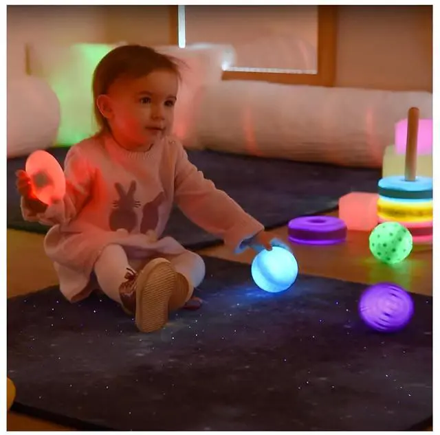 Alt view image 3 of 3 - TTS Light-Up Tactile Glow Spheres - 6-Piece Set | Sensory Learning Toy for Kids Ages 10 Months & Up | Visual Stimulation & Fine Motor Skills